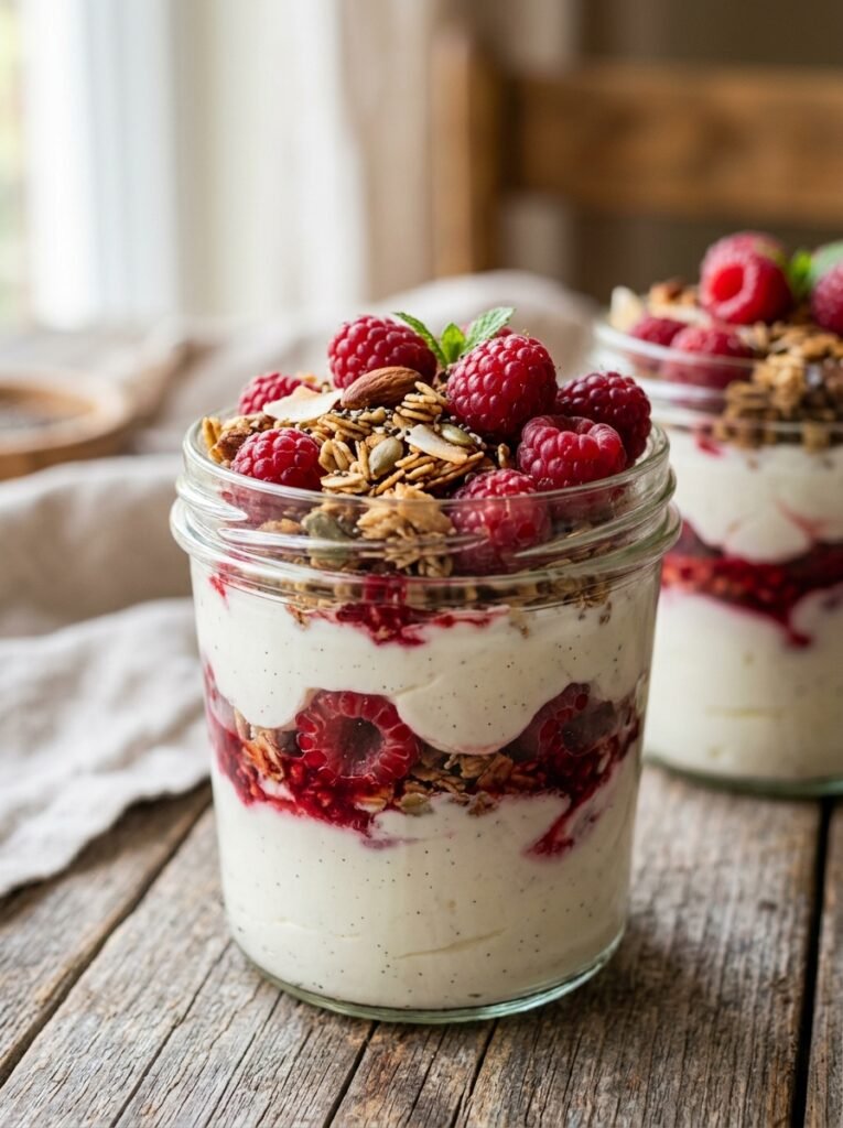 High Protein Raspberry Vanilla Yogurt Cups 12 Raspberry vanilla yogurt cups 202606051431