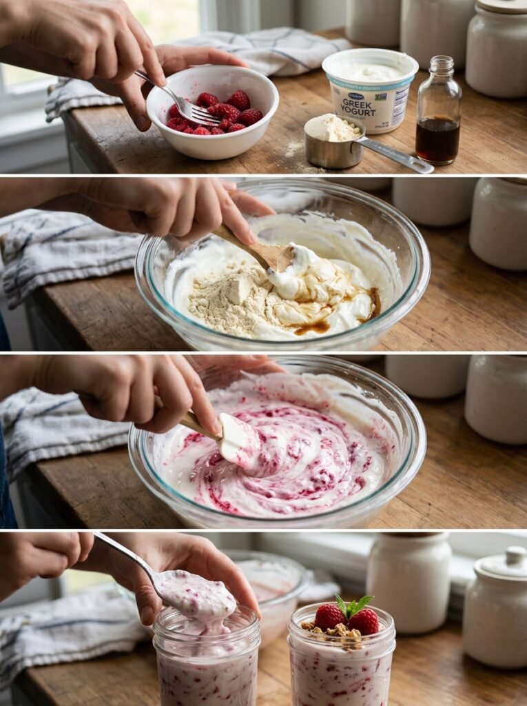 High Protein Raspberry Vanilla Yogurt Cups 14 Raspberry vanilla yogurt cups pr… 202606051431