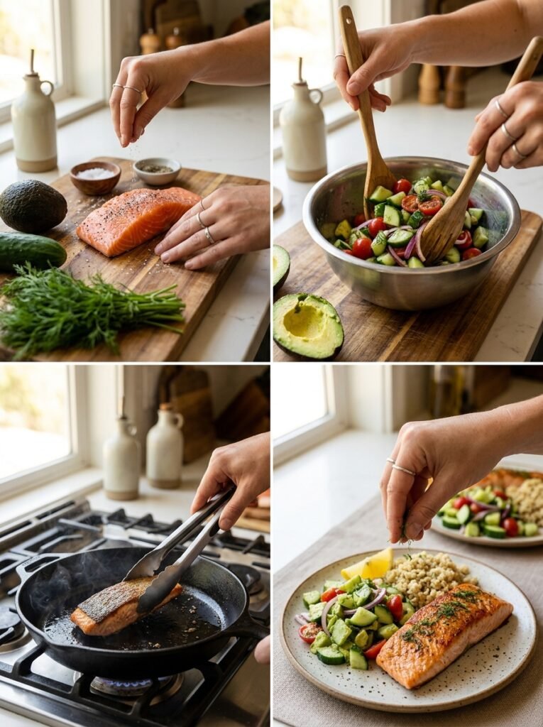 Salmon avocado cucumber lunch plate 202605081739