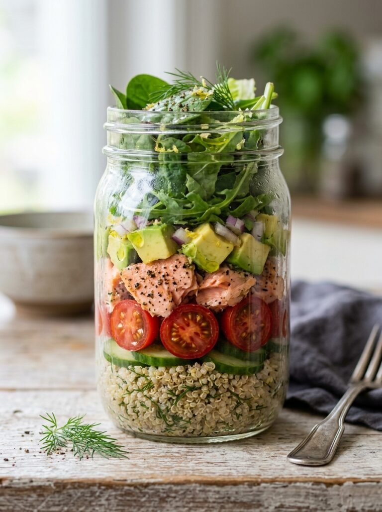 Easy High Protein Salmon Avocado Salad Jars 17 Salmon avocado salad jars 202605081741