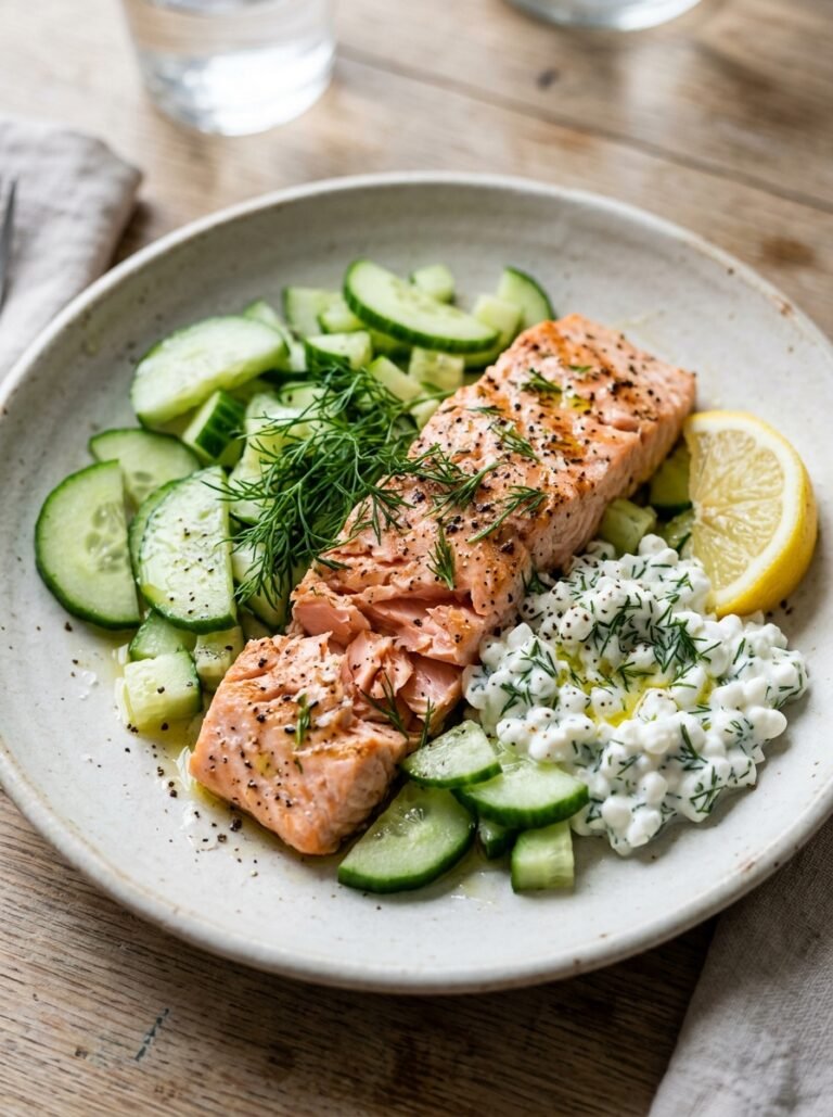 Easy High Protein Salmon Cottage Cheese Cucumber Plate: The Ultimate Healthy Meal 17 Salmon cottage cheese cucumber p… 202606101447