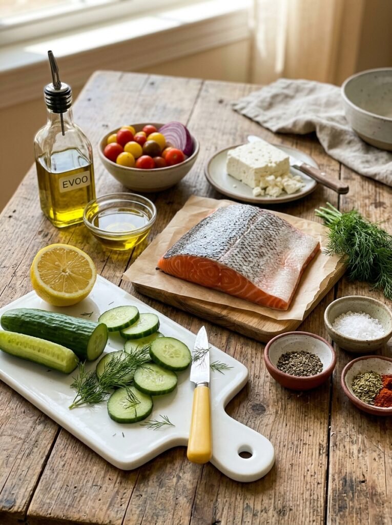 High Protein Salmon Feta Cucumber Lunch Plate: A Complete Homemade Recipe 13 Salmon feta cucumber lunch plate 202606061613 1