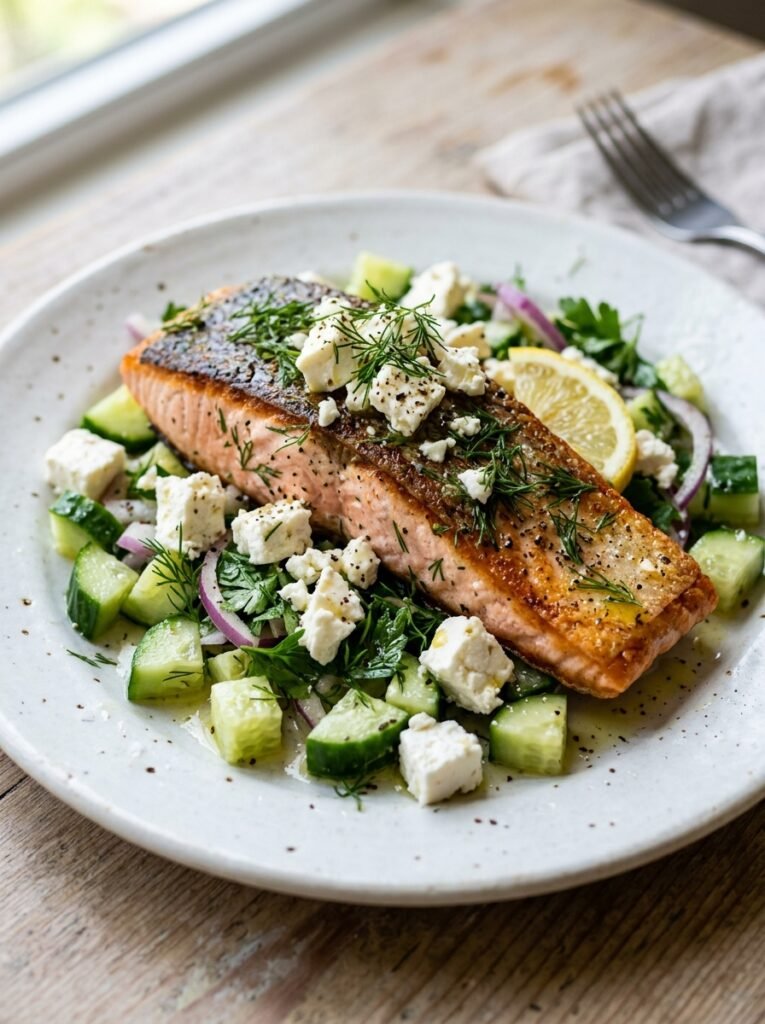 High Protein Salmon Feta Cucumber Lunch Plate: A Complete Homemade Recipe 12 Salmon feta cucumber lunch plate 202606061613