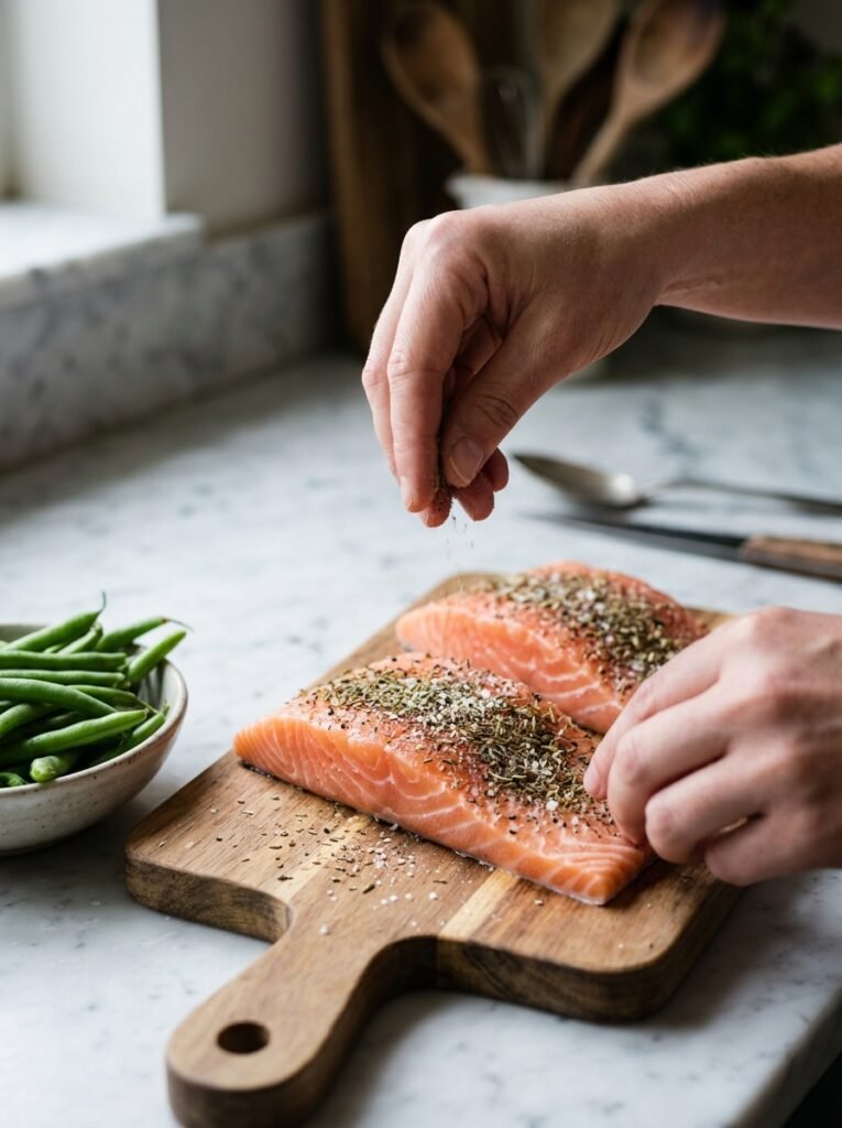 high protein salmon parmesan green bean plate 14 Salmon parmesan green bean plate 202606101434