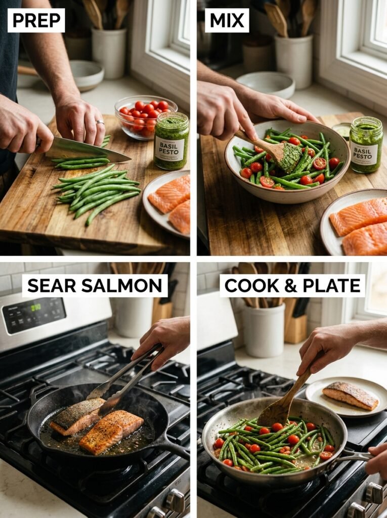 easy high protein salmon pesto green bean plate 14 Salmon pesto green bean plate 202605202309 2