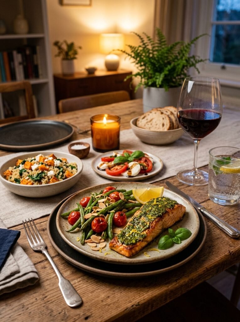 easy high protein salmon pesto green bean plate 15 Salmon pesto green bean plate 202605202309 3