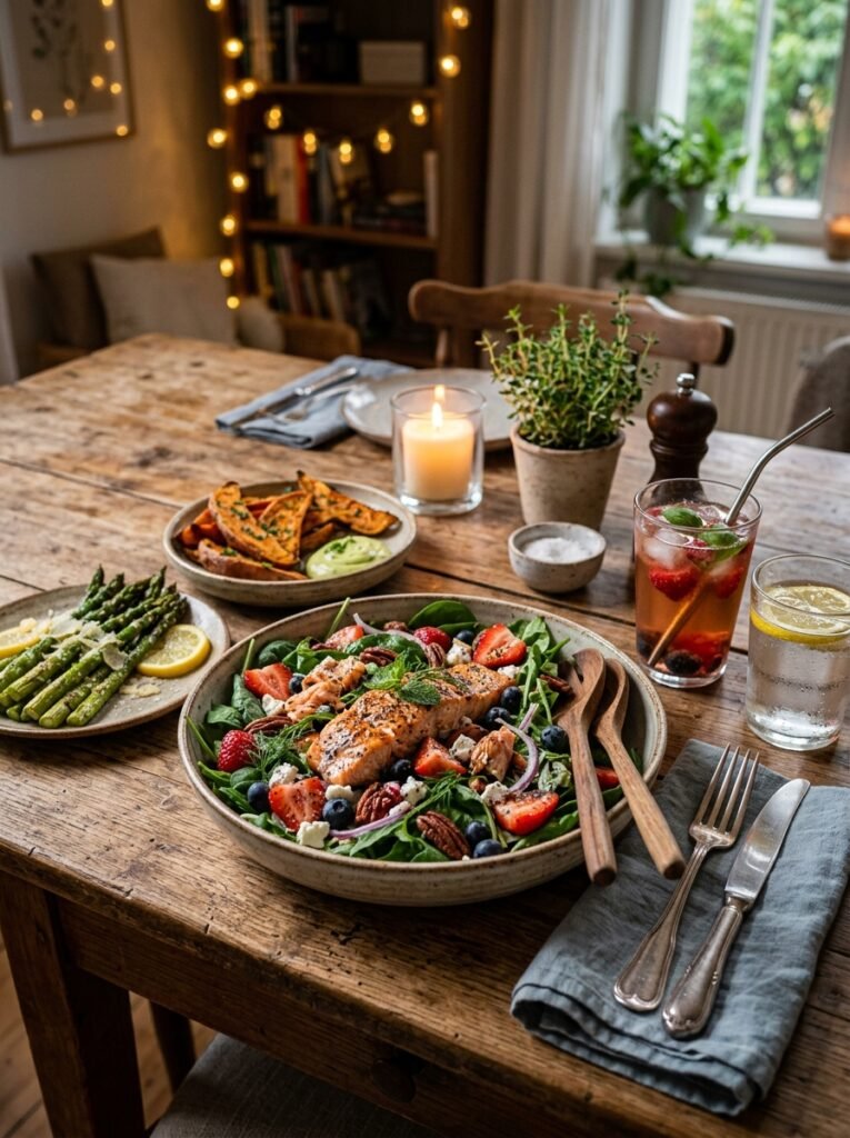 High Protein Salmon Strawberry Spinach Salad 15 Salmon strawberry spinach salad 202605112315 1