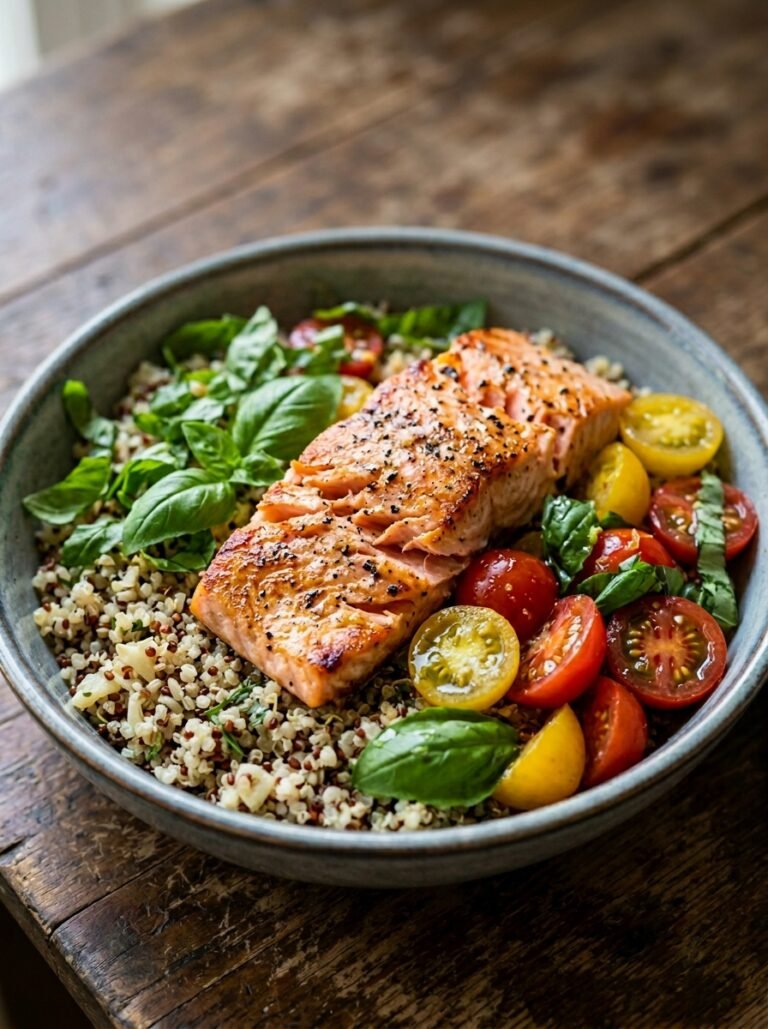 Salmon tomato basil lunch bowl 202605240027