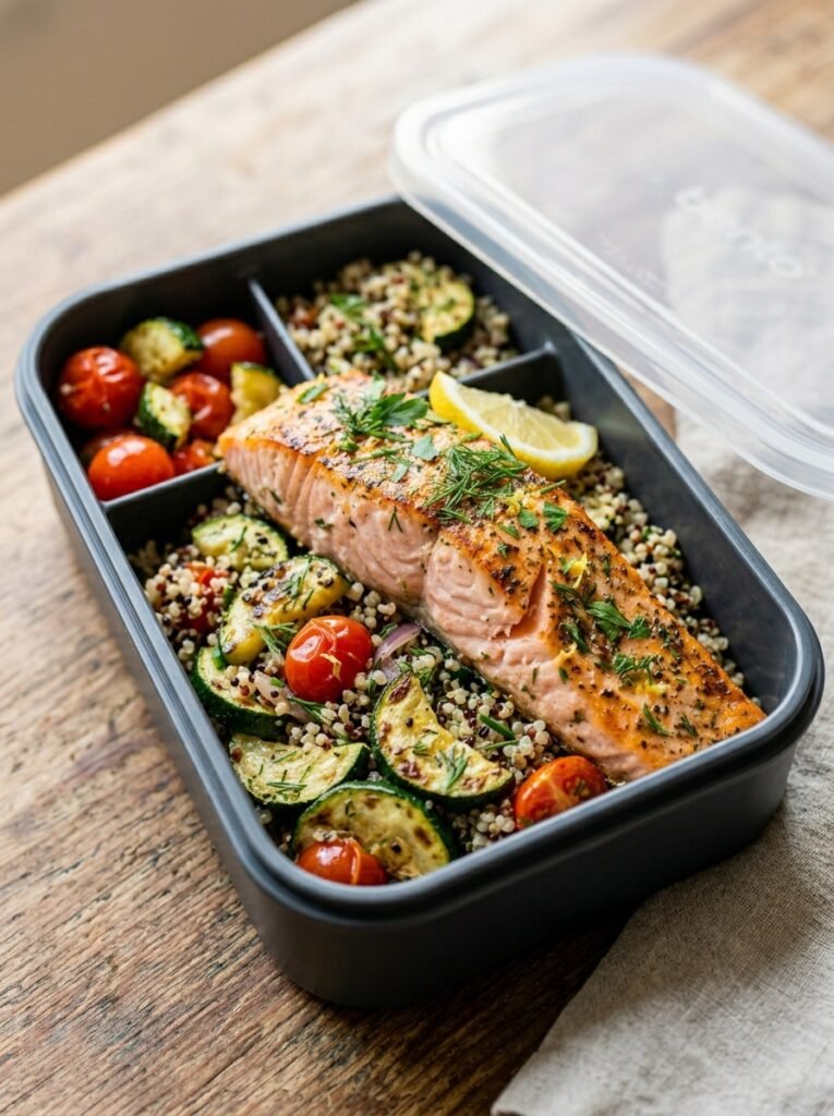 Salmon zucchini protein lunch box 202606091323