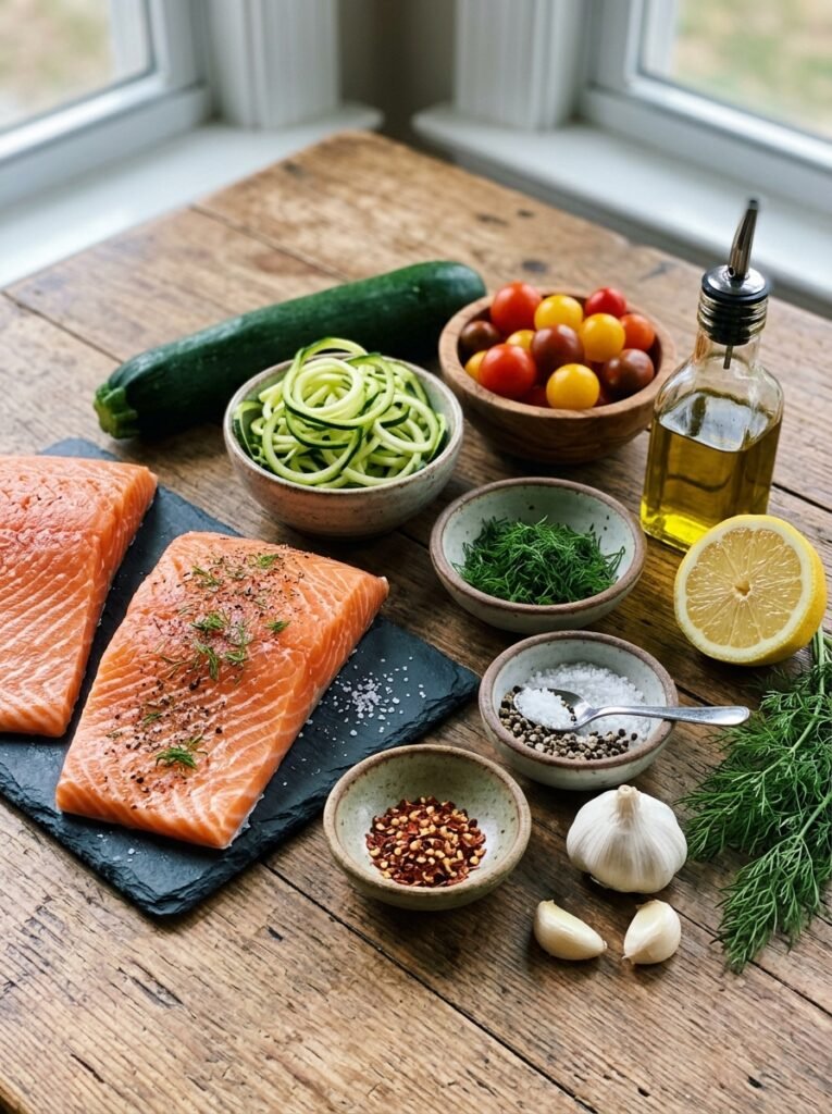 High Protein Salmon Zucchini Ribbon Dinner Bowl: Easy & Healthy Recipe 13 Salmon zucchini ribbon dinner bowl 202605081705 1