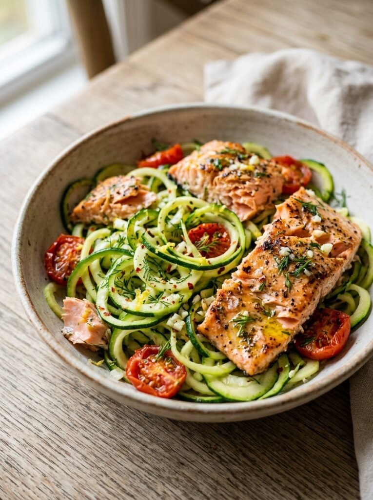 High Protein Salmon Zucchini Ribbon Dinner Bowl: Easy & Healthy Recipe 12 Salmon zucchini ribbon dinner bowl 202605081705