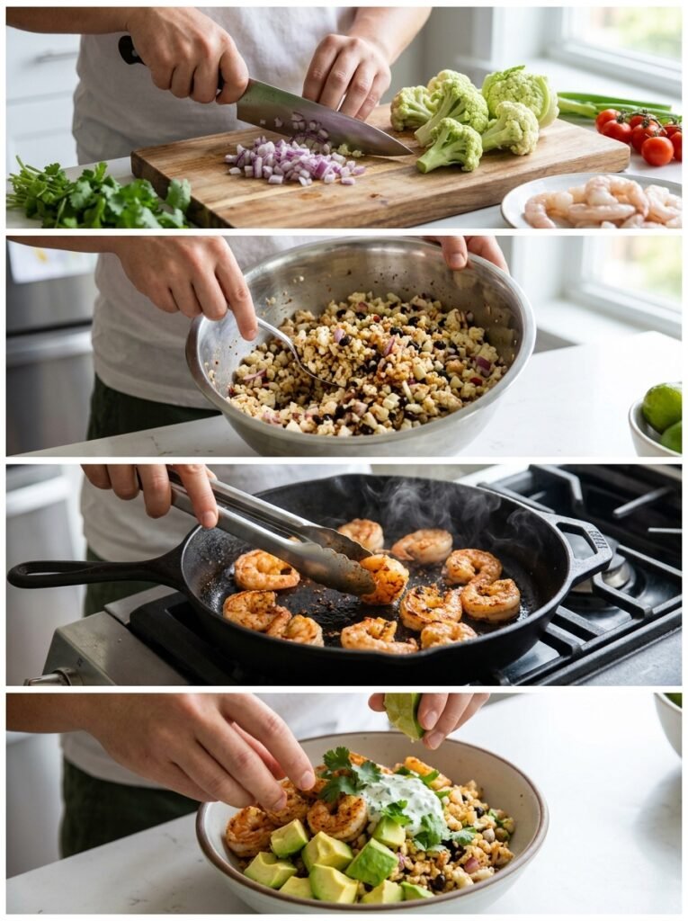 easy high protein shrimp avocado cauliflower bowls 14 Shrimp avocado cauliflower bowls… 202606061543