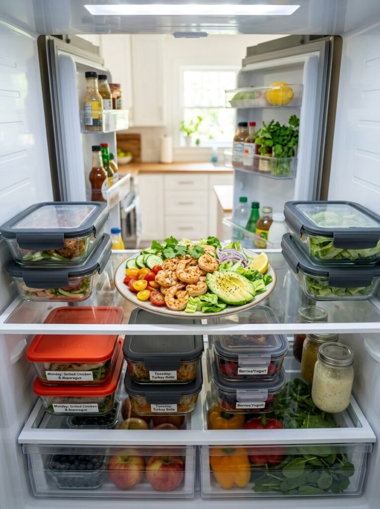 High Protein Low Calorie Shrimp Avocado Lettuce Plate 16 Shrimp avocado lettuce plate 202606061534