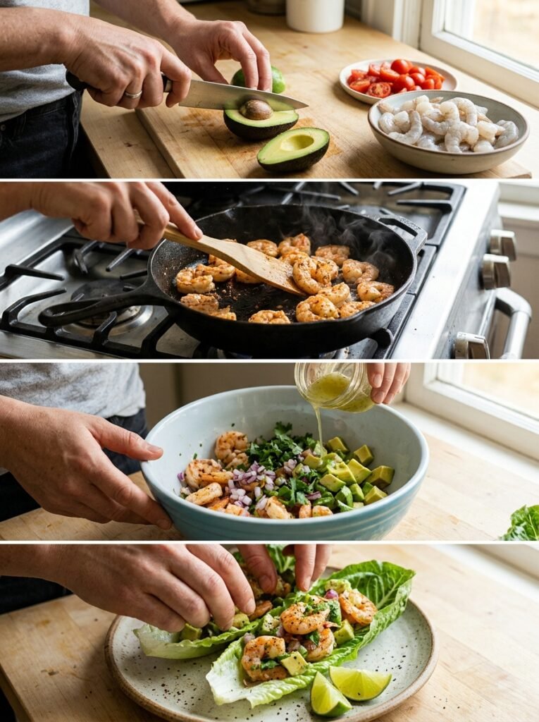 High Protein Low Calorie Shrimp Avocado Lettuce Plate 14 Shrimp avocado lettuce plate coo… 202606061534