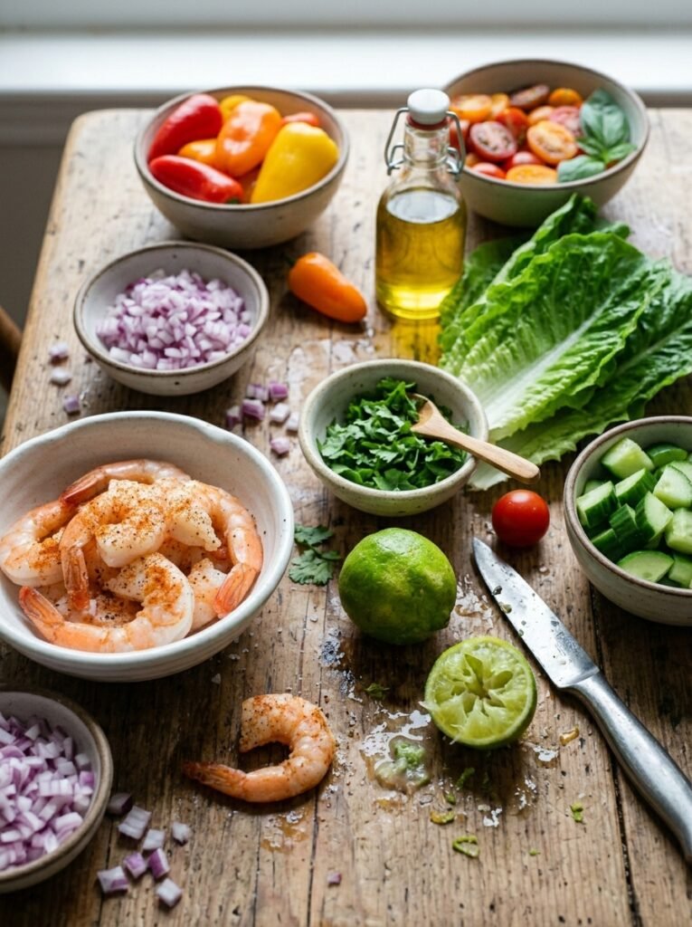 High Protein Low Calorie Shrimp Avocado Lettuce Plate 13 Shrimp avocado lettuce plate ing… 202606061534