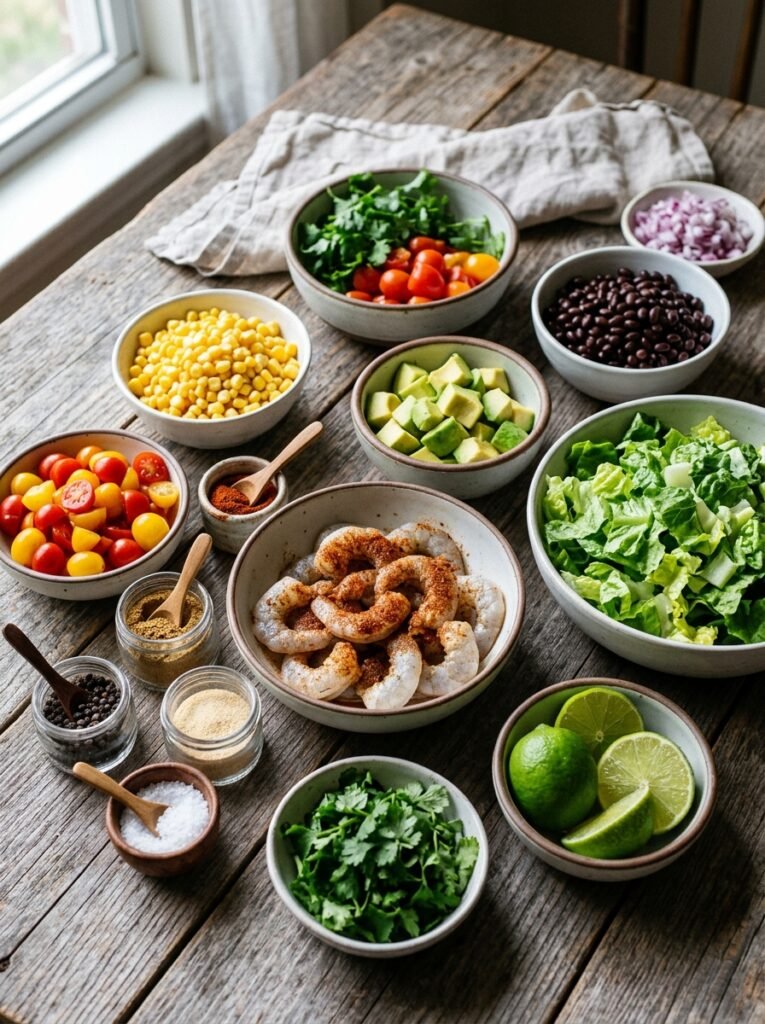 Shrimp avocado taco salad ingred… 202605031325