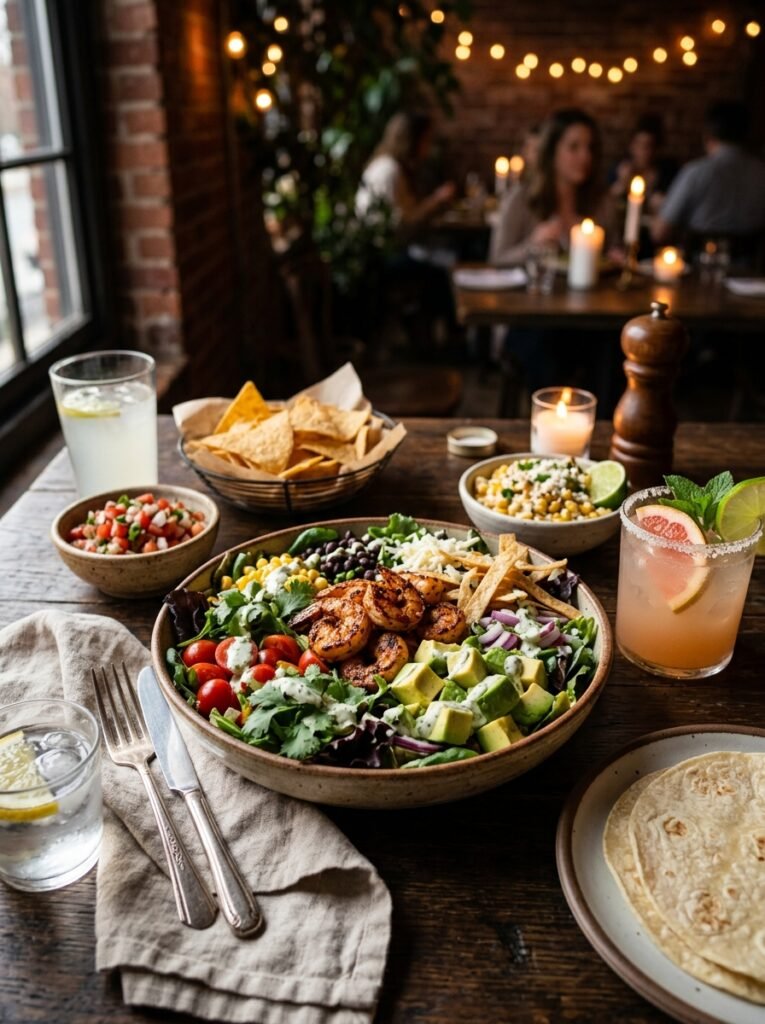 Shrimp avocado taco salad setup 202605031325