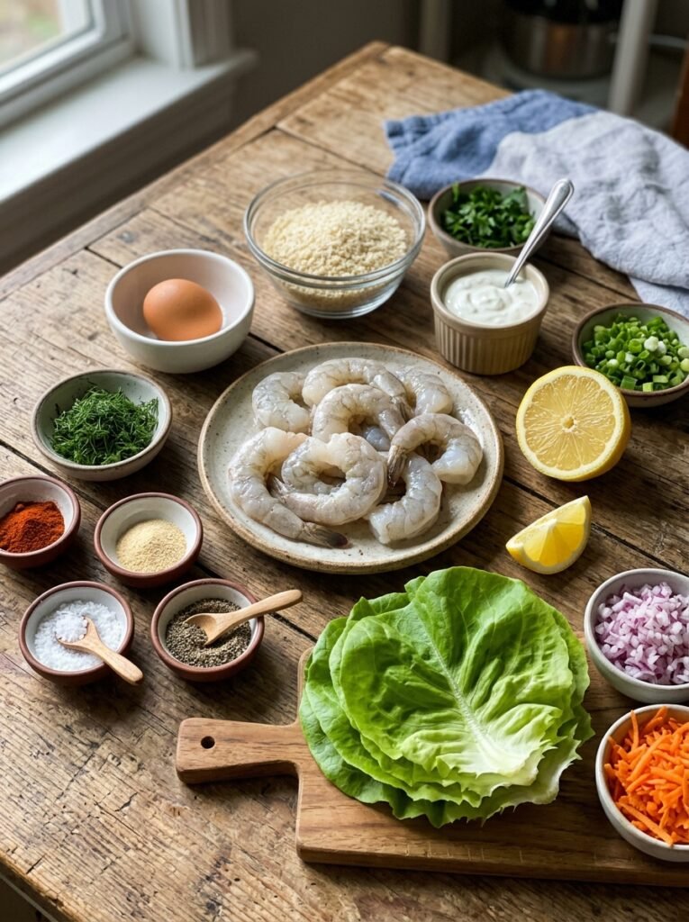 Shrimp burger ingredients arrang… 202605141518