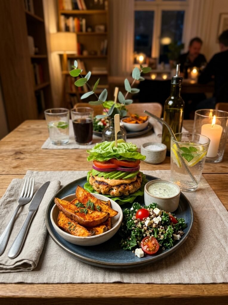 High Protein Shrimp Burger Lettuce Dinner Stack Recipe 15 Shrimp burger lettuce dinner stack 202606051426 2