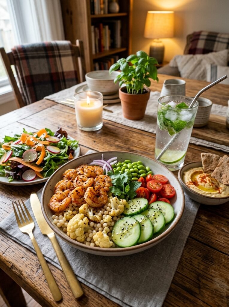 High Protein Low Calorie Shrimp Cauliflower Cucumber Bowl 15 Shrimp cauliflower cucumber bowl 202606031540 1