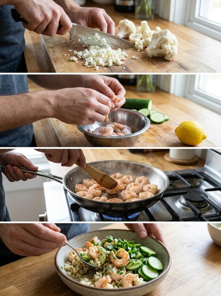 High Protein Low Calorie Shrimp Cauliflower Cucumber Bowl 14 Shrimp cauliflower cucumber bowl… 202606031540 1