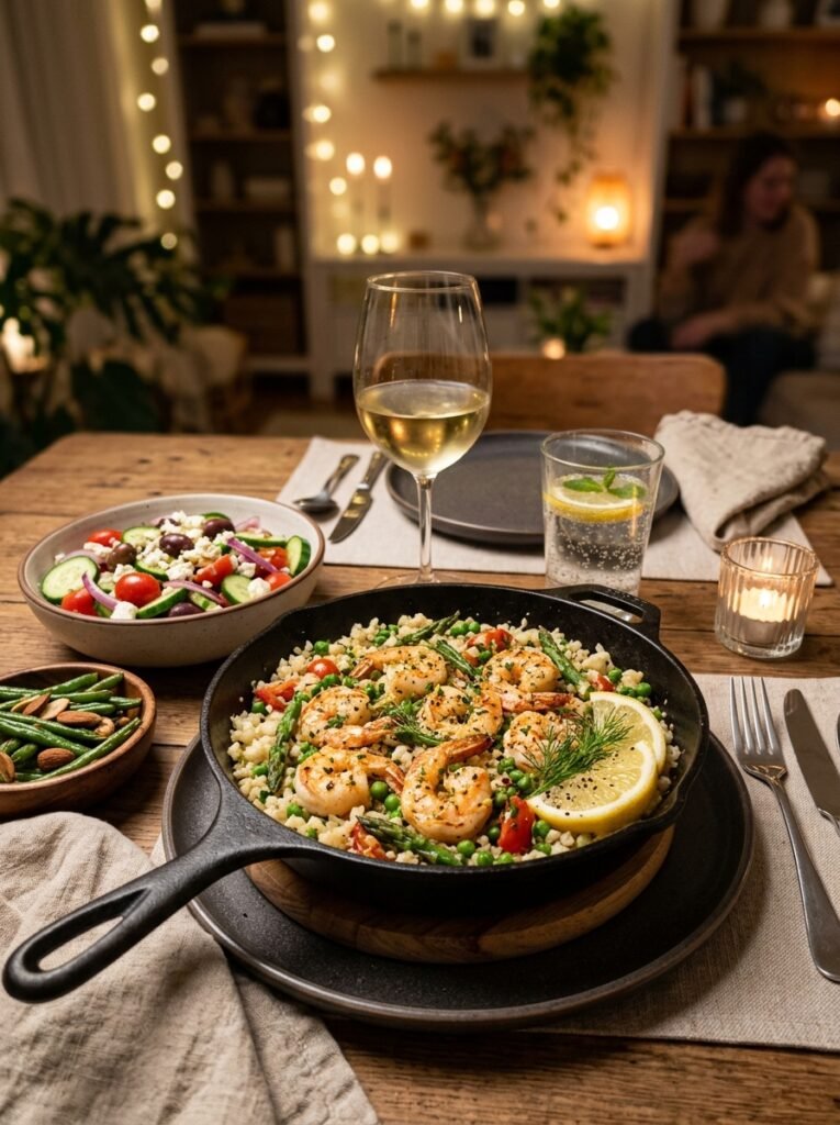 Shrimp cauliflower rice skillet 202605031258