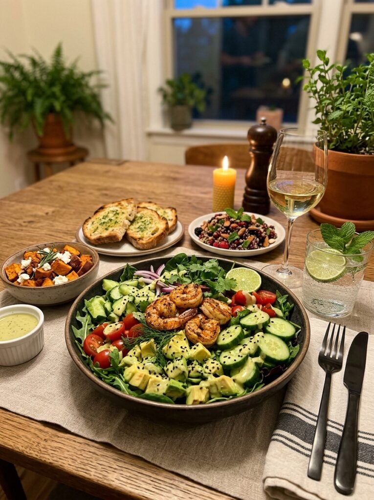 high protein shrimp cucumber avocado dinner salad 15 Shrimp cucumber avocado salad 202605091354 1