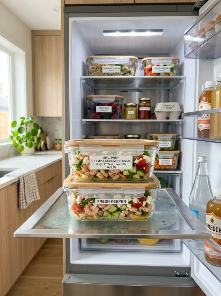 High Protein Low Calorie Shrimp Cucumber Feta Salad 16 Shrimp cucumber feta salad conta… 202605222338