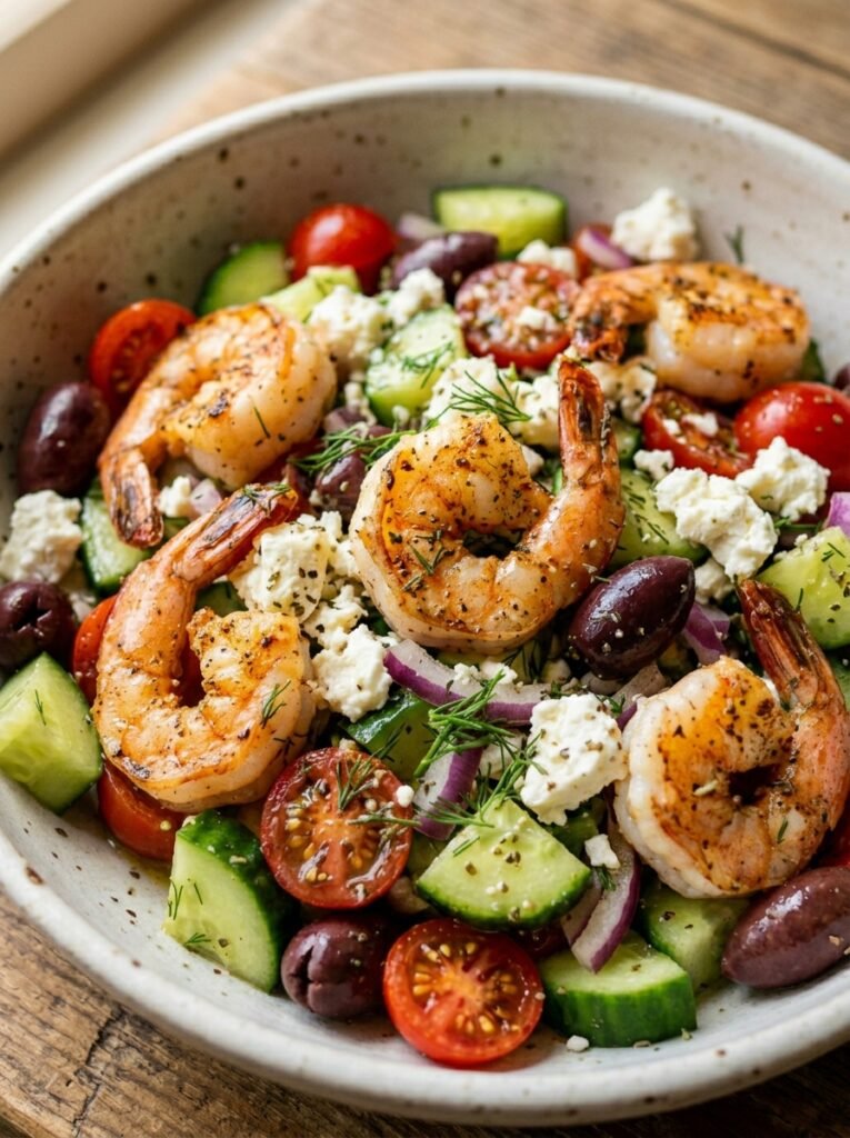 easy high protein shrimp cucumber greek salad 12 Shrimp cucumber greek salad 202605222350