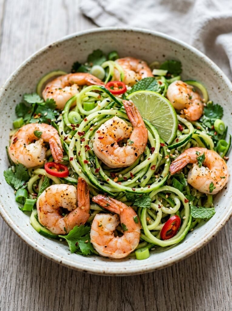 High Protein Low Calorie Shrimp Cucumber Noodle Salad 12 Shrimp cucumber noodle salad 202605061427