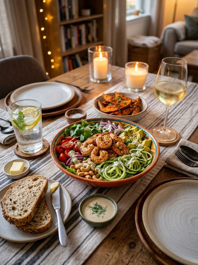 high protein shrimp cucumber noodle dinner salad 15 Shrimp cucumber noodle salad dinner 202606091319