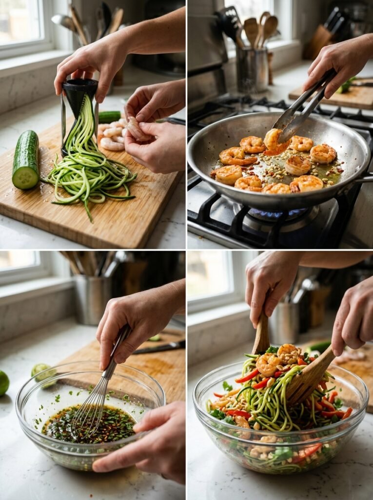 high protein shrimp cucumber noodle dinner salad 14 Shrimp cucumber noodle salad pro… 202606091319