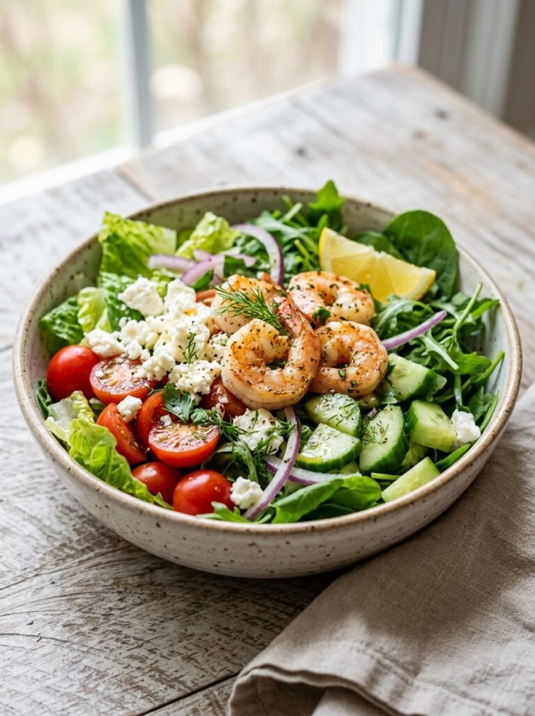 Shrimp feta lettuce lunch bowl 202605171841