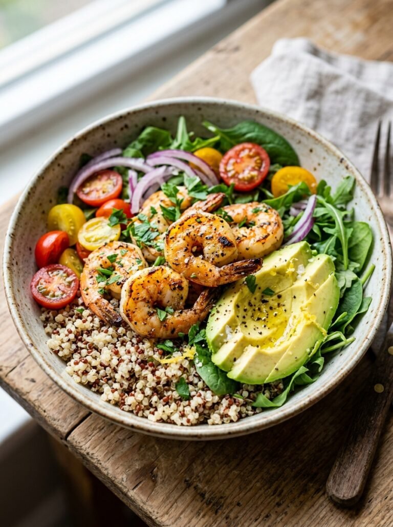 High Protein Shrimp Lemon Avocado Lunch Bowl 17 Shrimp lemon avocado lunch bowl 202605092305