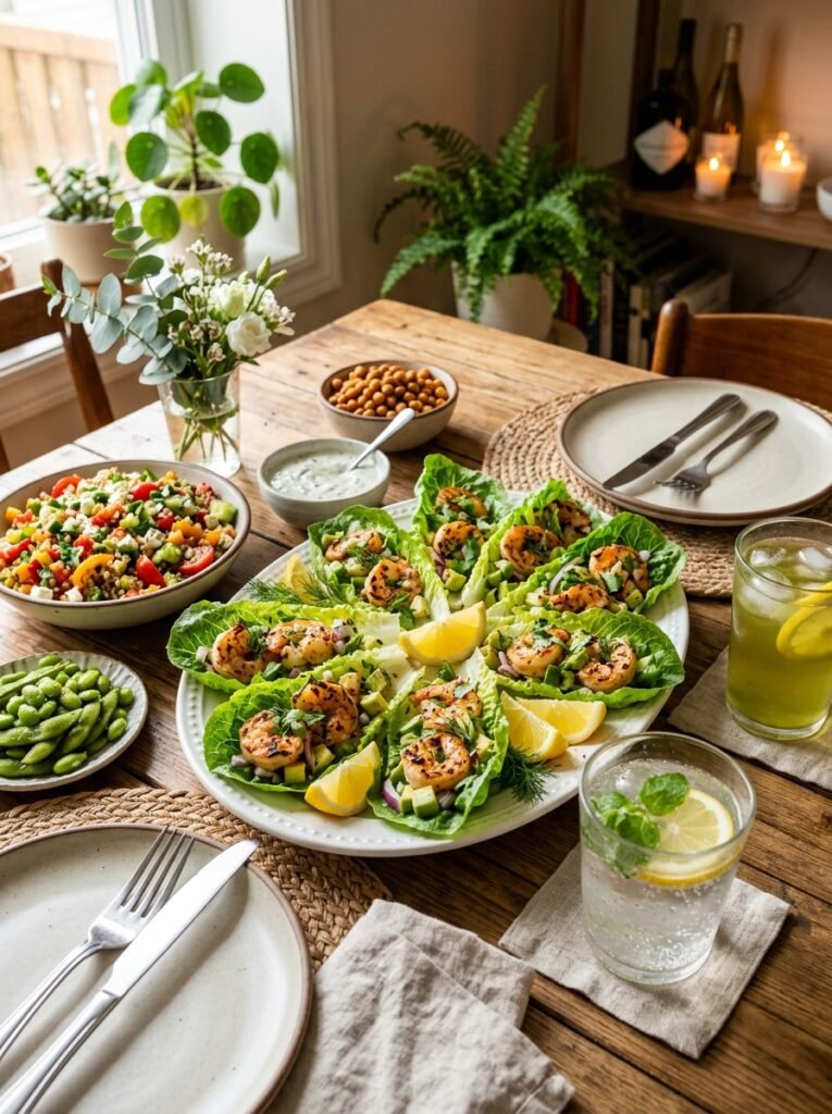 High Protein Low Calorie Shrimp Lemon Lettuce Wraps 15 Shrimp lemon lettuce wraps setup 202605181337