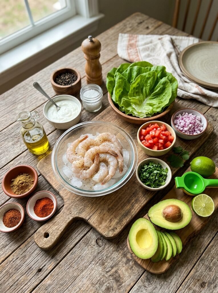 Shrimp lettuce taco ingredients … 202605031308