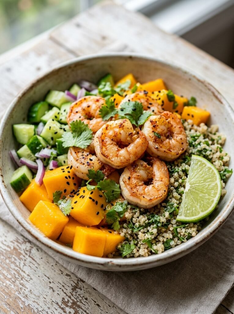 high protein shrimp mango cucumber lunch bowl 12 Shrimp mango cucumber lunch bowl 202606051419