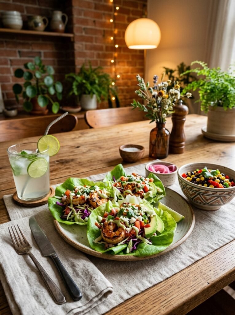 high protein shrimp taco lettuce dinner cups 15 Shrimp taco lettuce cups dinner 202605061422