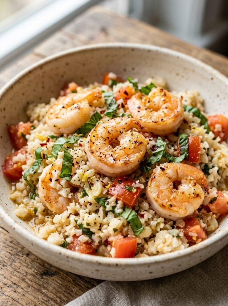 high protein shrimp tomato basil cauliflower rice 17 Shrimp tomato basil cauliflower … 202606111318