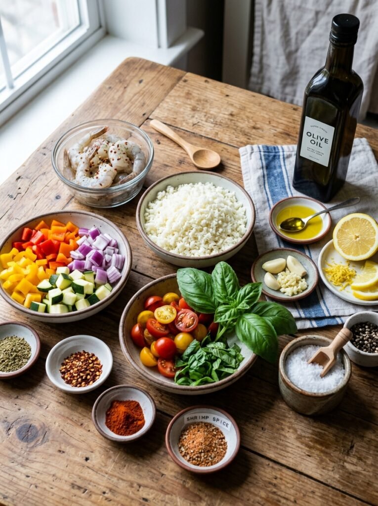 high protein shrimp tomato basil cauliflower rice 13 Shrimp tomato basil cauliflower … 202606111319