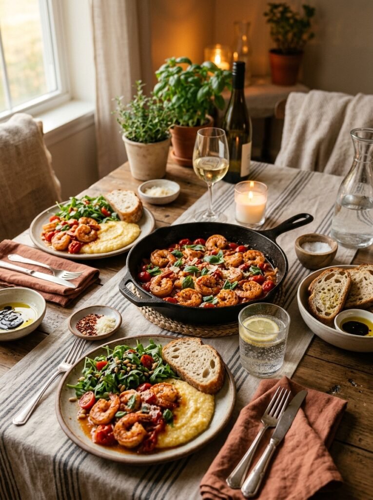 easy high protein shrimp tomato basil skillet 15 Shrimp tomato basil skillet 202605120002