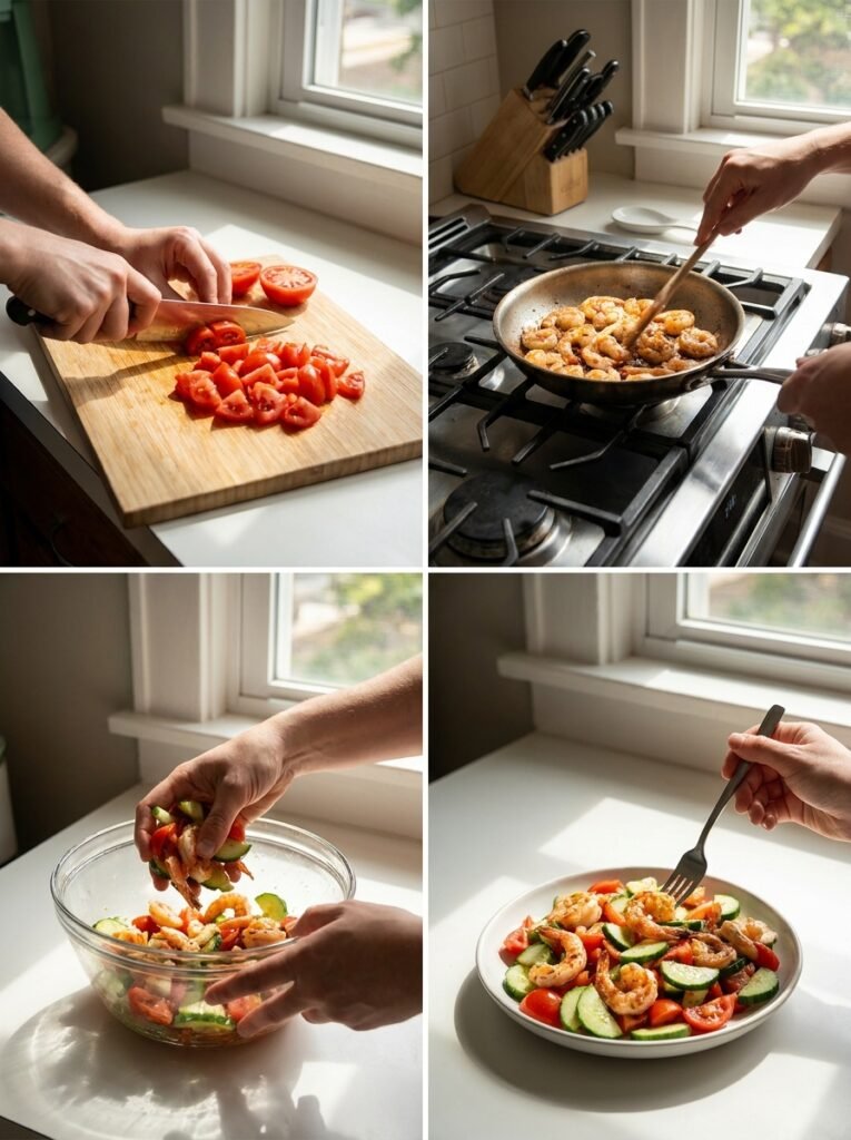 high protein shrimp tomato cucumber lunch salad 14 Shrimp tomato cucumber salad pro… 202605132034