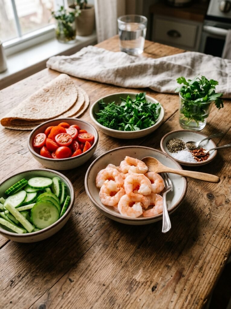 Easy High Protein Shrimp Tomato Cucumber Wraps 13 Shrimp tomato cucumber wraps ing… 202605281532