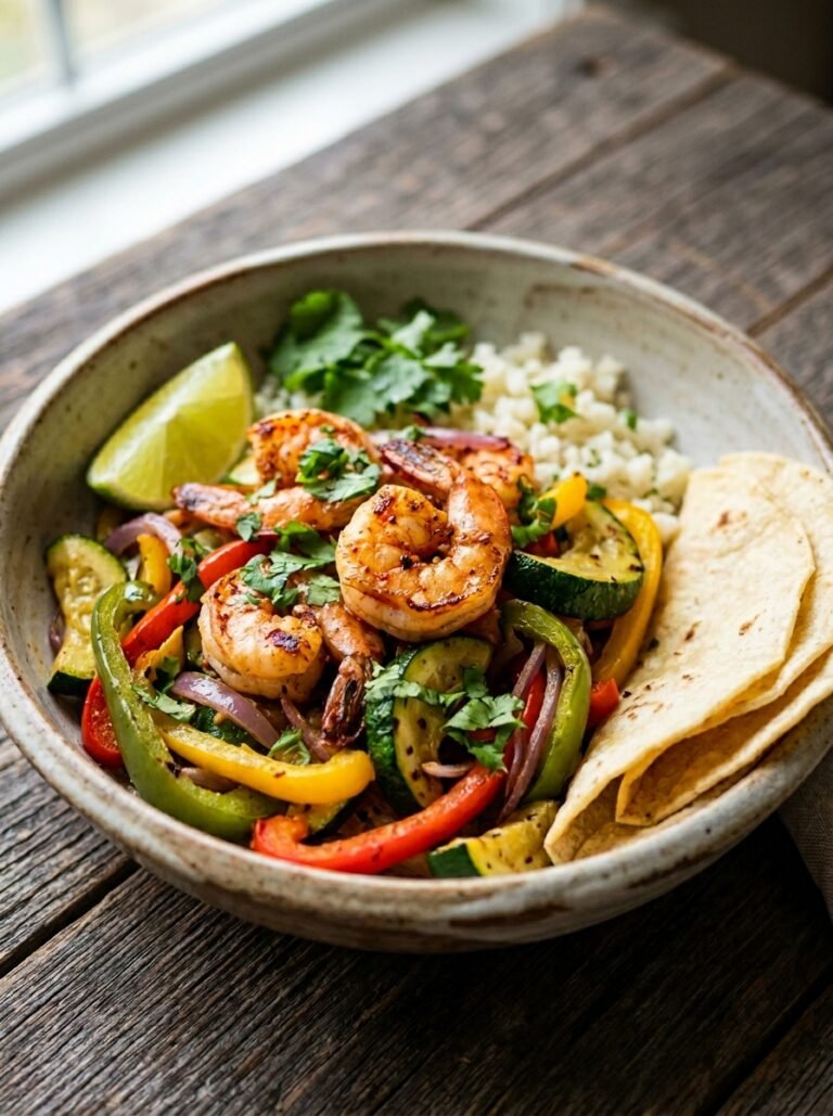 High Protein Low Calorie Shrimp Zucchini Fajita Plate 17 Shrimp zucchini fajita plate 202605242256