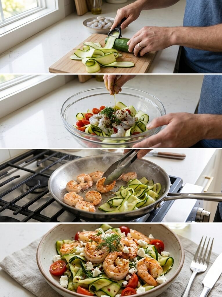High Protein Shrimp Zucchini Ribbon Lunch Salad 14 Shrimp zucchini ribbon salad coo… 202606021334