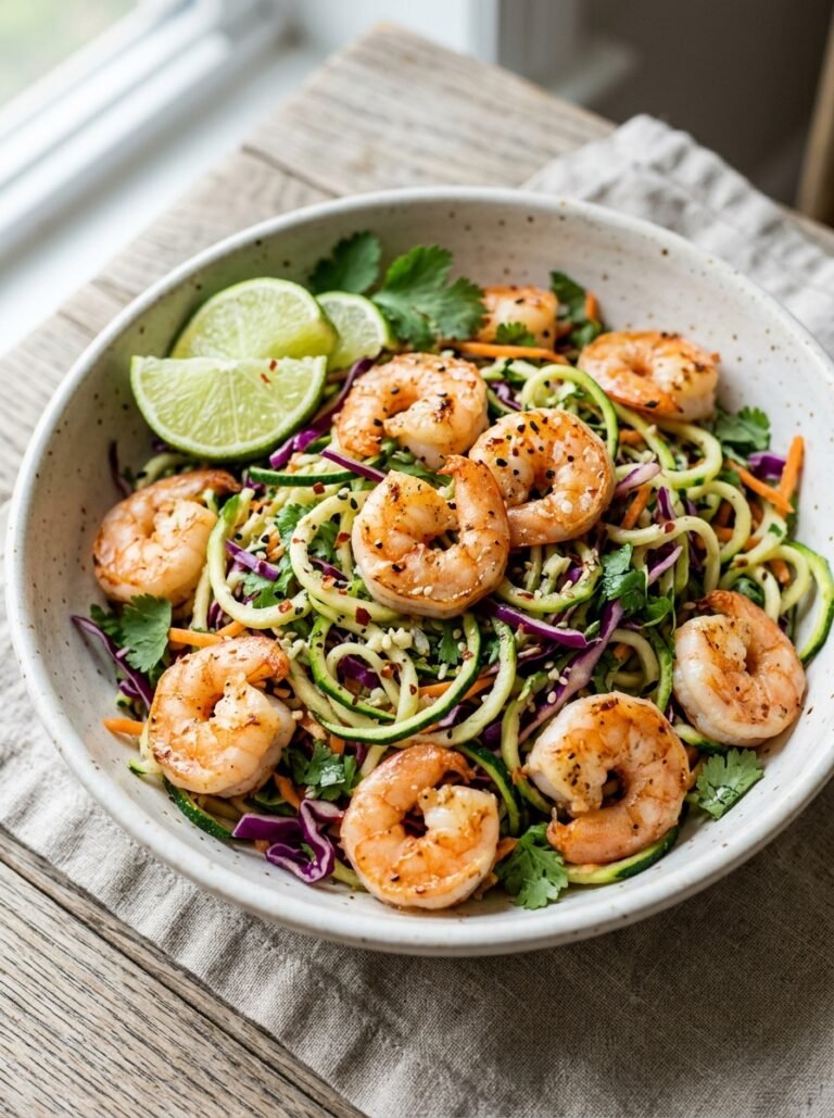 High Protein Low Calorie Shrimp Zucchini Slaw Bowl 17 Shrimp zucchini slaw bowl 202605081733