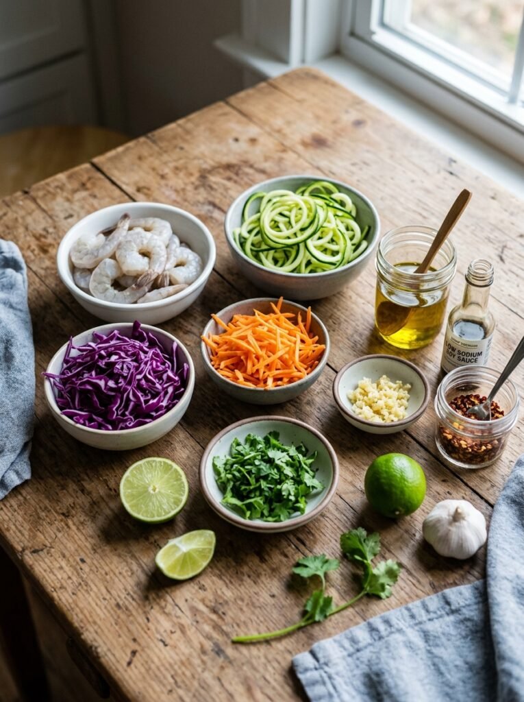 High Protein Low Calorie Shrimp Zucchini Slaw Bowl 13 Shrimp zucchini slaw bowl ingred… 202605081733