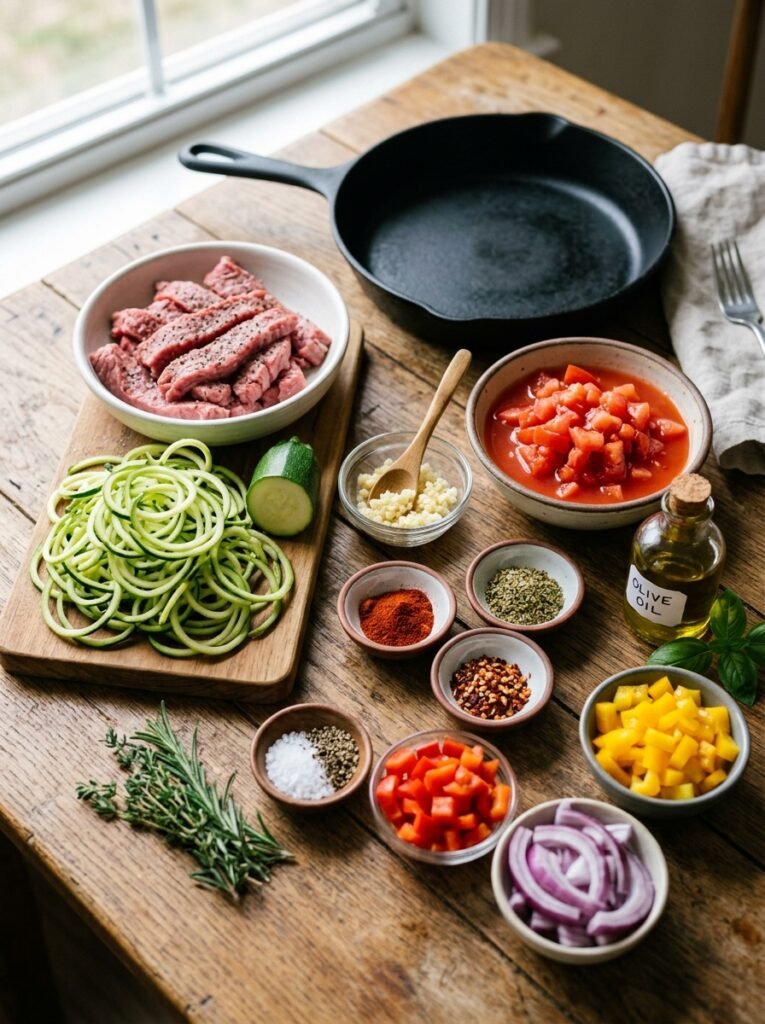 Steak zucchini noodle dinner ing… 202605151809