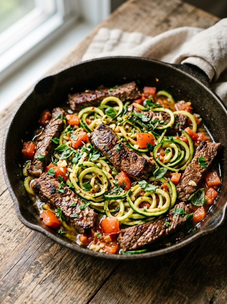 Steak zucchini noodle dinner ski… 202605151809