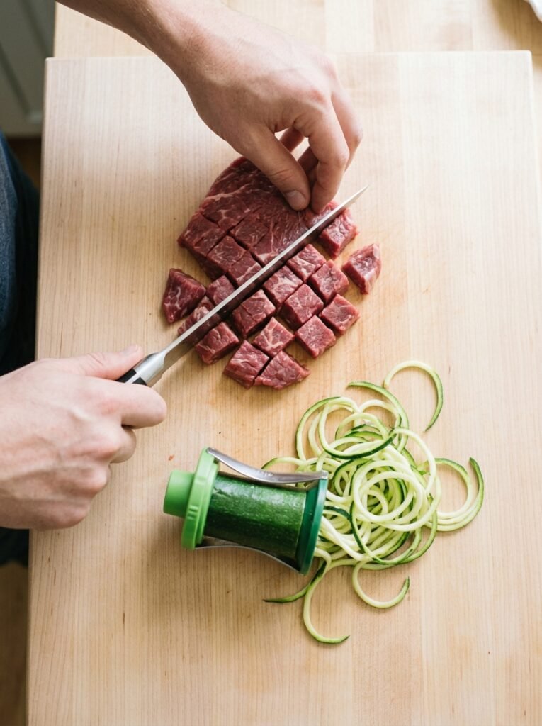 Steak zucchini noodle dinner ski… 202605151810
